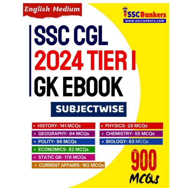 SSC CGL 2024 Tier 1 GK MCQs eBook (in English Medium) (Subjectwise)