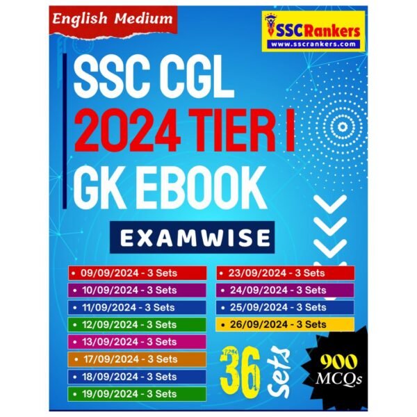 SSC CGL 2024 Tier 1 GK MCQs eBook (in English Medium) (Examwise)